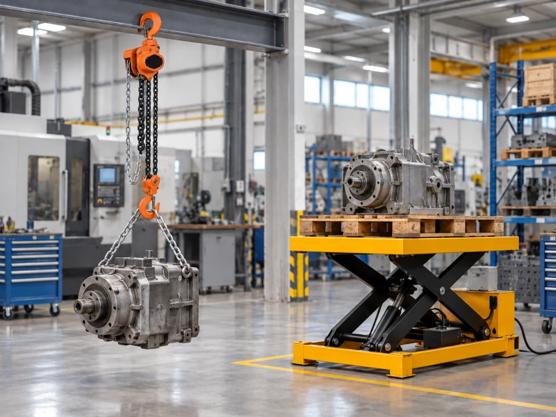 chain hoist vs hydraulic lift load support comparison