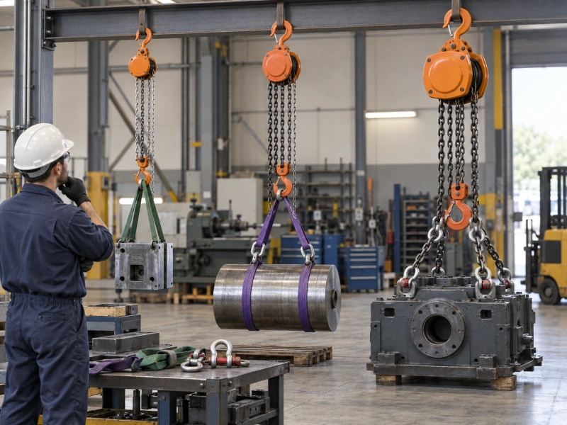 chain hoists lifting different industrial loads
