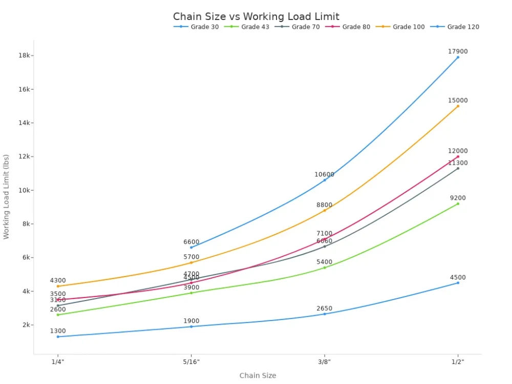 chain size vs working load limit