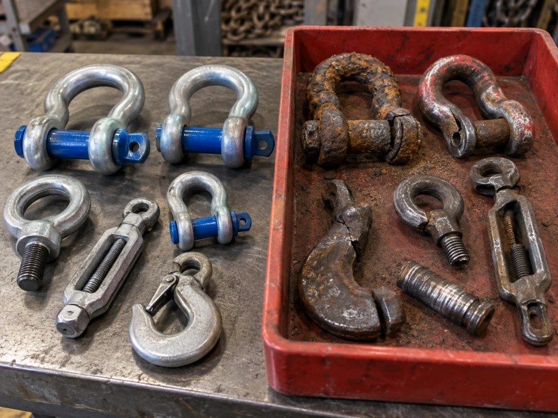 damaged rigging hardware removed from service