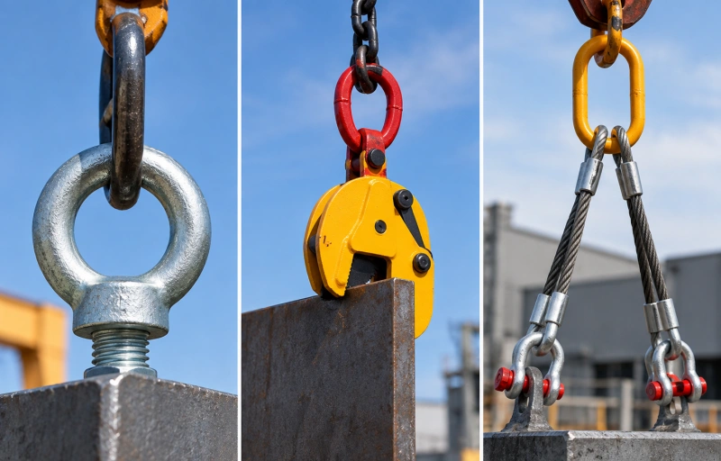 eye bolt plate clamp and sling connections