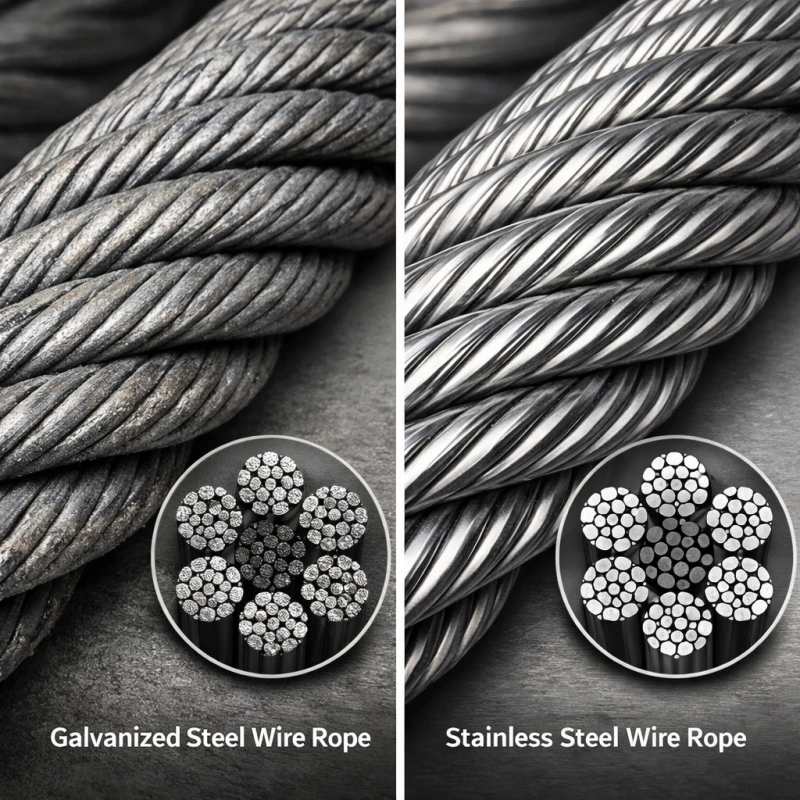 galvanized vs stainless steel wire rope