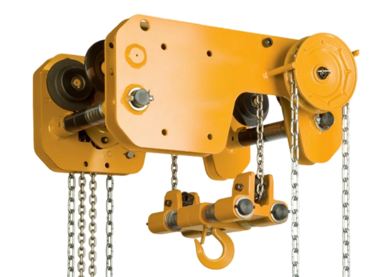 manual chain hoist showing hook travel and headroom