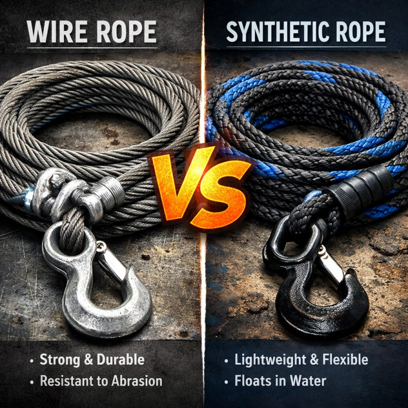 synthetic rope vs wire rope