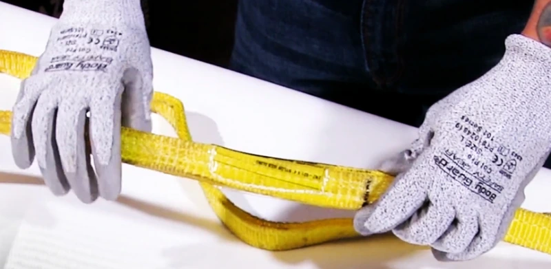 synthetic web slings inspection process