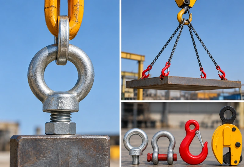vertical pull using eye bolt and lifting hardware
