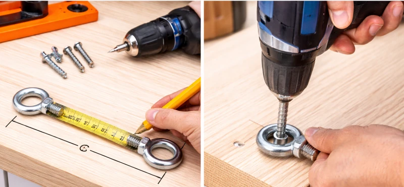 aligning and positioning eye bolts