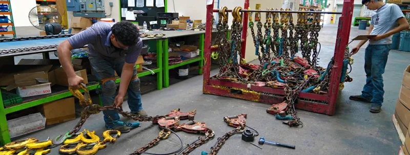 cleaning and inspection lifting chains