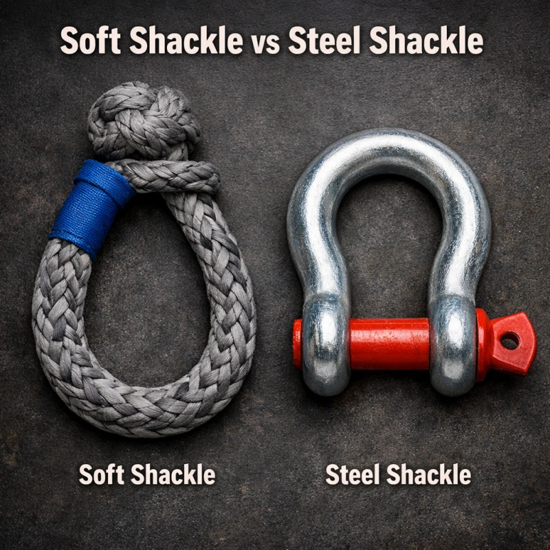 soft shackle vs steel shackle