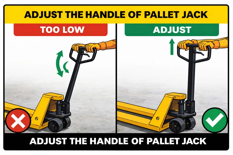 adjust the handle of pallet jack