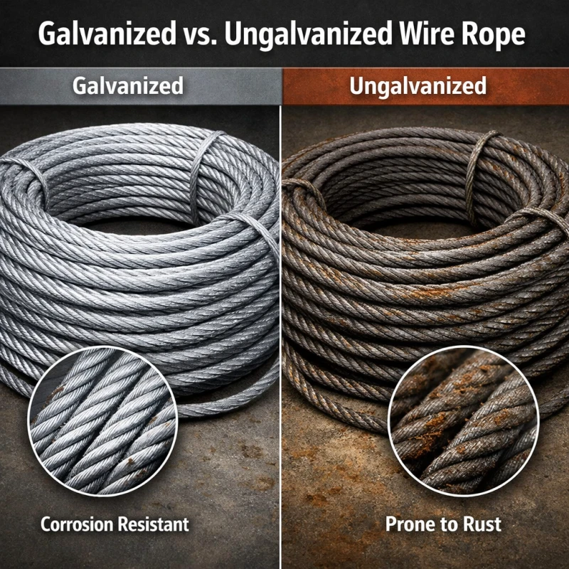 galvanized vs ungalvanized wire rope