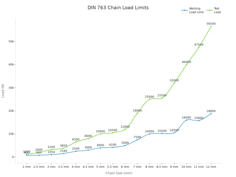 din 763 chain load limits