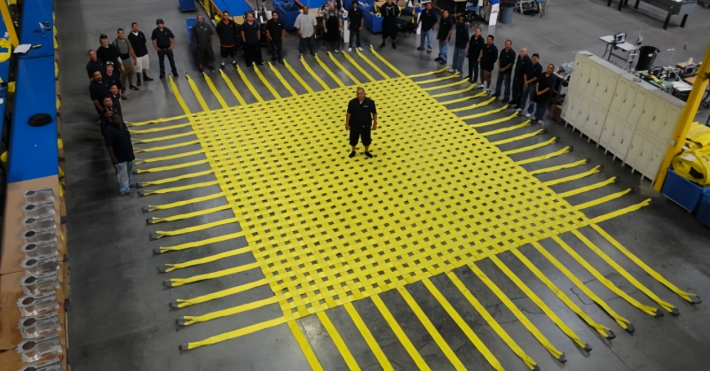 lay out and untangle the cargo net