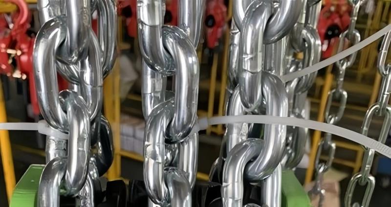 select and install the new hoist chain