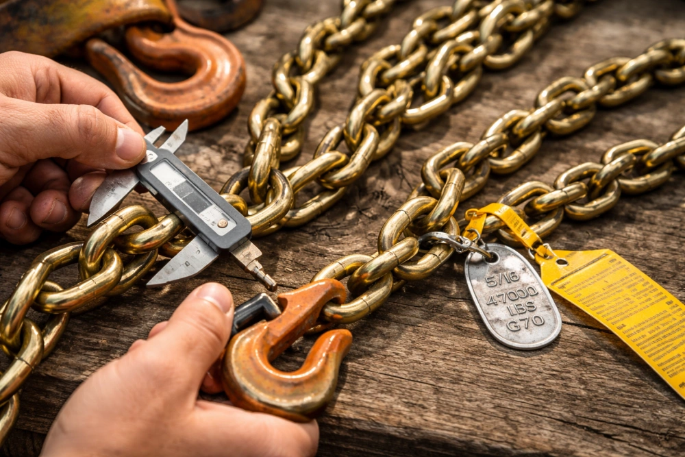 checking tow chain ratings and markings