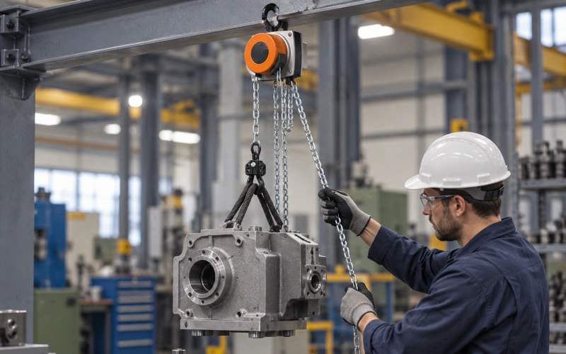 hand chain hoist positioning machine component
