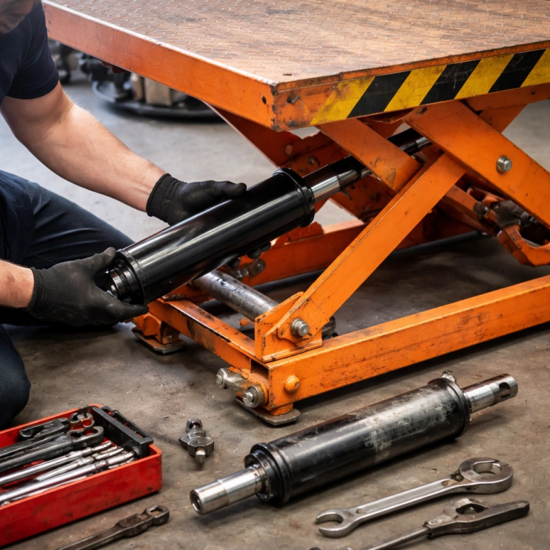 hydraulic lift table cylinder replacement