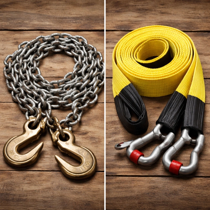 tow chain vs tow strap
